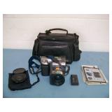 Vintage Sony MVC-FD91 Digital Still Camera with Extra Sony Lens (VCL-ES06) and Camera Bag