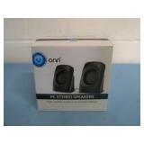 (1 pair) ONN Compact High-Quality USB-Powered Audio Stereo PC / Computer Speakers - NEW IN ORIGINAL BOX