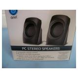 (1 pair) ONN Compact High-Quality USB-Powered Audio Stereo PC / Computer Speakers - NEW IN ORIGINAL BOX