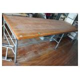 Wood Butcher Block Top Work Table