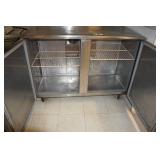 Commercial Rolling Cooler with Stainless Work Top