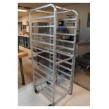 Industrial Stainless Steel Baking Tray Rolling Rack - Missing Wheel