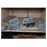 Contents of Wooden Shelf - Electrical Wire, Outlets, WD40