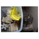 Contents of Wooden Shelf - Electrical Wire, Outlets, WD40