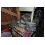 Contents of Shelf - Assorted Bread and Round Cake Pans