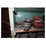 Contents of Shelf - Assorted Bread and Round Cake Pans