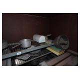 Industrial Rolling Shelf with Large Assortment of Cake and Bread Pans