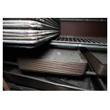 Industrial Rolling Shelf with Large Assortment of Cake and Bread Pans