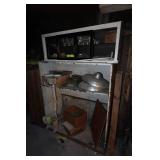 Contents of Shelf - Antique Display Cabinet, Assorted Molds, Trays