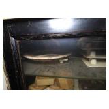 Contents of Shelf - Antique Display Cabinet, Assorted Molds, Trays