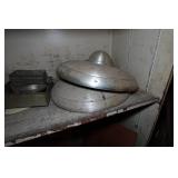 Contents of Shelf - Antique Display Cabinet, Assorted Molds, Trays