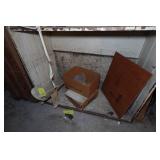 Contents of Shelf - Antique Display Cabinet, Assorted Molds, Trays