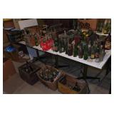 Antique Glass Pop Bottles and Crates