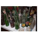 Antique Glass Pop Bottles and Crates
