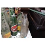 Antique Glass Pop Bottles and Crates