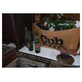 Antique Glass Pop Bottles and Crates
