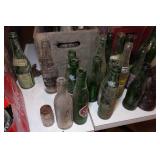 Antique Glass Pop Bottles and Crates