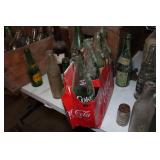 Antique Glass Pop Bottles and Crates