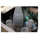 Antique Glass Pop Bottles and Crates