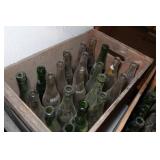 Antique Glass Pop Bottles and Crates
