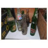 Antique Glass Pop Bottles and Crates