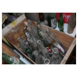 Antique Glass Pop Bottles and Crates