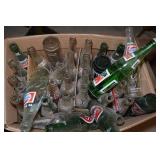 Antique Glass Pop Bottles and Crates