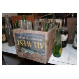 Antique Glass Pop Bottles and Crates
