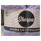 SMALL GIRLS LIGHT PURPLE SHERPA FLEECE 1/4 ZIP PULLOVER JACKE