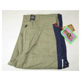 HOUSTON WHITE Adult Chino Wide Leg Side Stripe Pleated Pants - Covert Green, 30 x 32