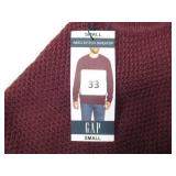 GAP Seed Stitch Sweater, Size Small, Dark Red