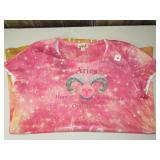 One World Live and Let Live - Top Size XL Coral Pink, Aries Sign