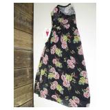 Bobbie Brooks Size 3X Sheer Yoke Floral Blk Top