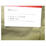 HOUSTON WHITE Adult Chino Wide Leg Side Stripe Pleated Pants - Covert Green, 40 x 32