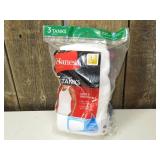 Hanes Mens Tagless Tanks, Size Medium, 3 Pack White Flex Fabric
