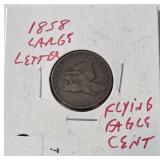 1858 Large Letter Flying Eagle Cent - Very Collectible