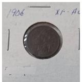 3 - Indian Head Pennies (1904 Die Crack Face, 1906, 1907 Crud Reverse)