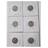 6 - 1920 Silver Mercury Dimes