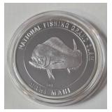 1 Oz. Silver Mahi Mahi - National Fishing Grand Slam - Round