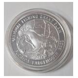 1 Oz. Silver Large Mouth Bass - National Fishing Grand Slam - Round