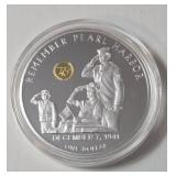 1 Oz. Silver - TUVALU 2017 Queen Elizabeth II - Remember Pearl Harbor 75th Anniversary Edition - December 7, 1941