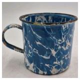 Vintage Blue Marble Enamel Mug – Graniteware Camp Cup
