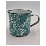 Vintage Teal Marble Enamel Mug – Graniteware Camp Cup