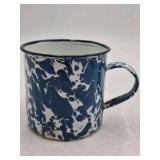 Vintage Blue Marble Enamel Mug – Graniteware Camp Cup