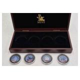The Matthew Mint 9/11 10th Anniversary Tribute Set – 4 Colorized Coins in Display Box