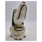 Vintage Ceramic Booze Hound Dog Figurine – Howling Basset with Barrel