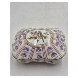 Vintage KPM Porcelain Trinket Box – Hand-Painted Floral Panels with Gold Accents