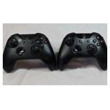 Pair of Black Xbox One Wireless Controllers