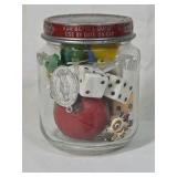 Vintage Jar of Cracker Jack Style Toy Prizes