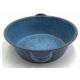 Vintage Blue Speckled Enamel Wash Basin – Graniteware with Side Handles